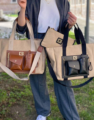 Жіноча сумка шопер в стилі Gues