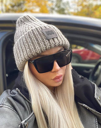 Шапка сіра тепла обʼємна в стилі Ygg