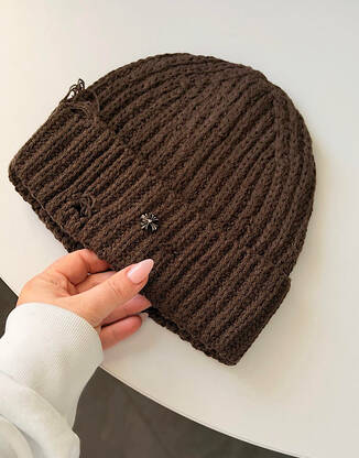 Шапка універсальна коричнева в стилі Хром Хартс 