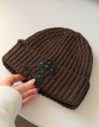 Шапка універсальна коричнева в стилі Chrom Harts