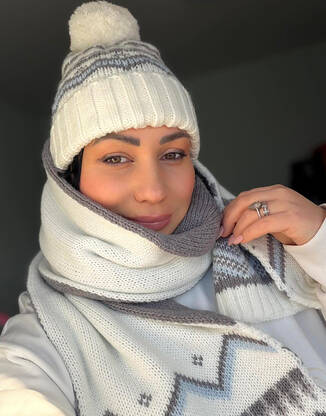 Комплект теплый универсальный бело-серый