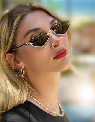 Очки ромбы черные в серебре Gu